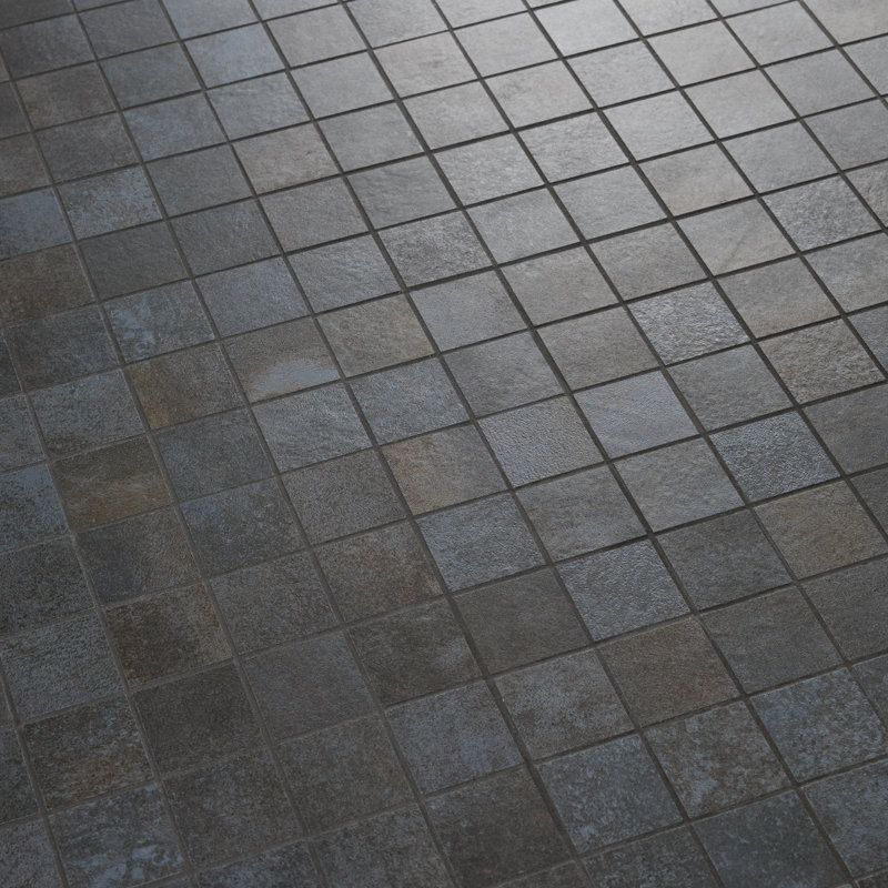Angela Harris Flatiron 12x12 Matte Metal Look Porcelain Tile, Black