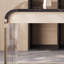 Bureau Platinum Diamond Natural Stone avec pieds en acrylique et placage de cuir-1869377816