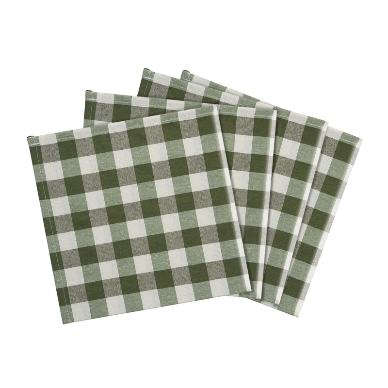 Serviette 17 po Gerede Elegance, Sauge/blanc