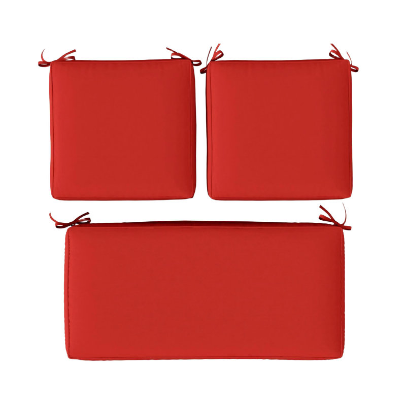 Outdoor Seat Cushions 3” Replacement Cushions Set, Red