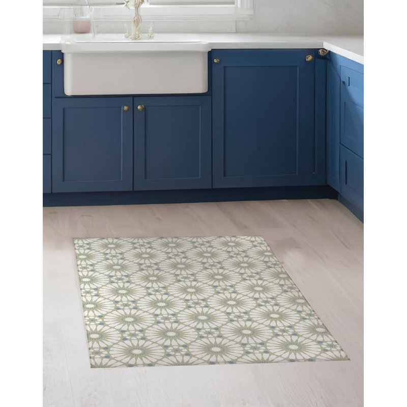Tapis de cuisine Sylvia, Sauge, Rectangulaire 2 pi x 3 pi