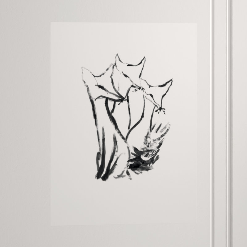 Leaning Fox III Painting by Fern Cassidy, Image Brush Gel, 50" H x 36" W x 1.5" D