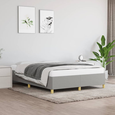 Maritha Bed Frame, Fabric Upholstered Platform Bed Frame, No Mattress