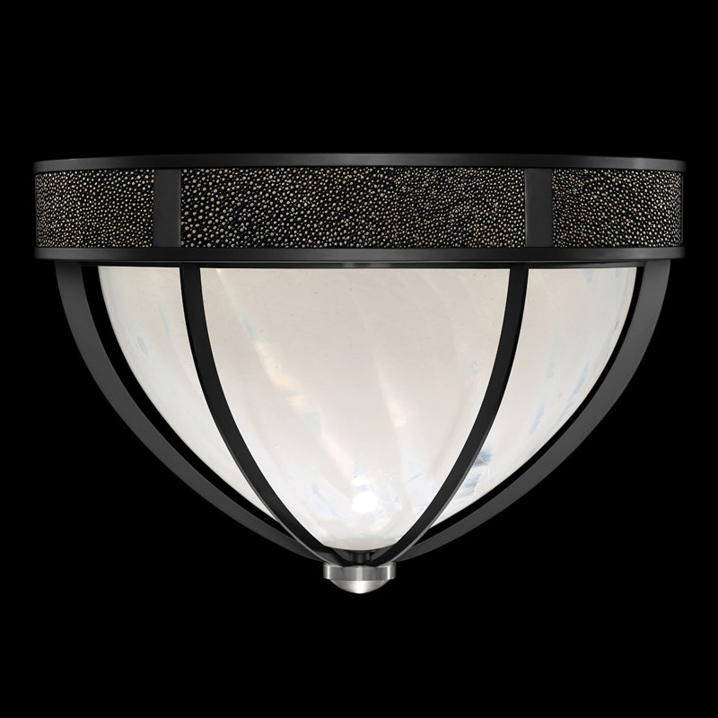 Plafonnier encastré rond 18,75 po Mirage, Fer noir standard / nickel, Chevalier noir