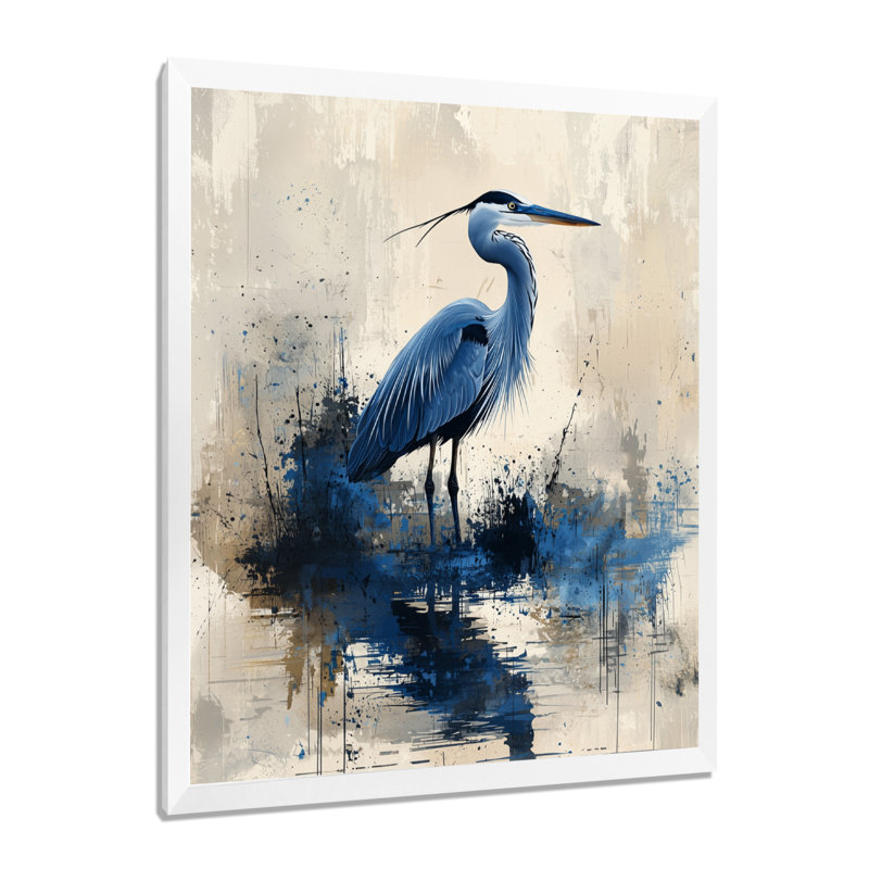 Azka - Reproduction d'art mural animaux, H 32 po x l 24 po, Picture Framed, Blanc