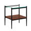 Ensemble de 2 tables de bout rectangulaires, plateau en verre trempé avec panneau de fibres à densité moyenne, table moderne pour le salon-1085471316