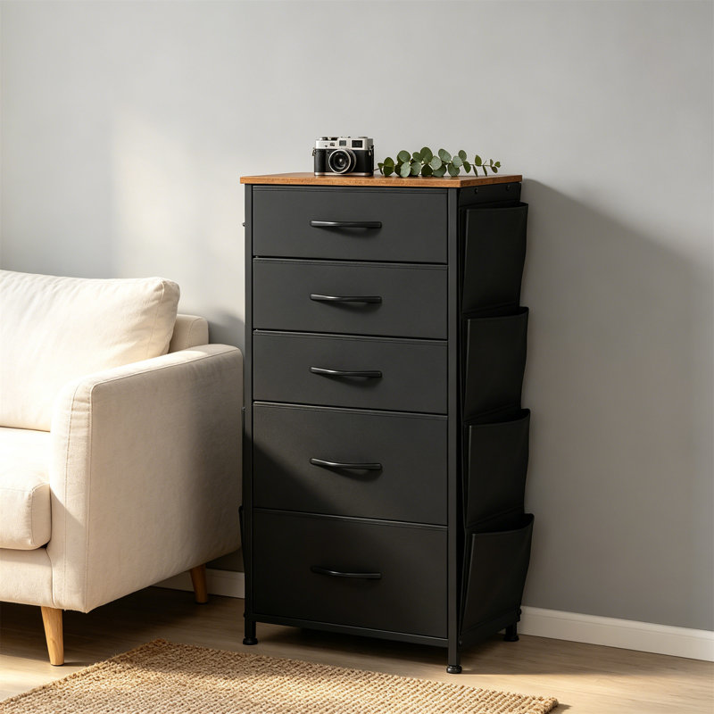 Metal Rectangle Accent Cabinet, Black