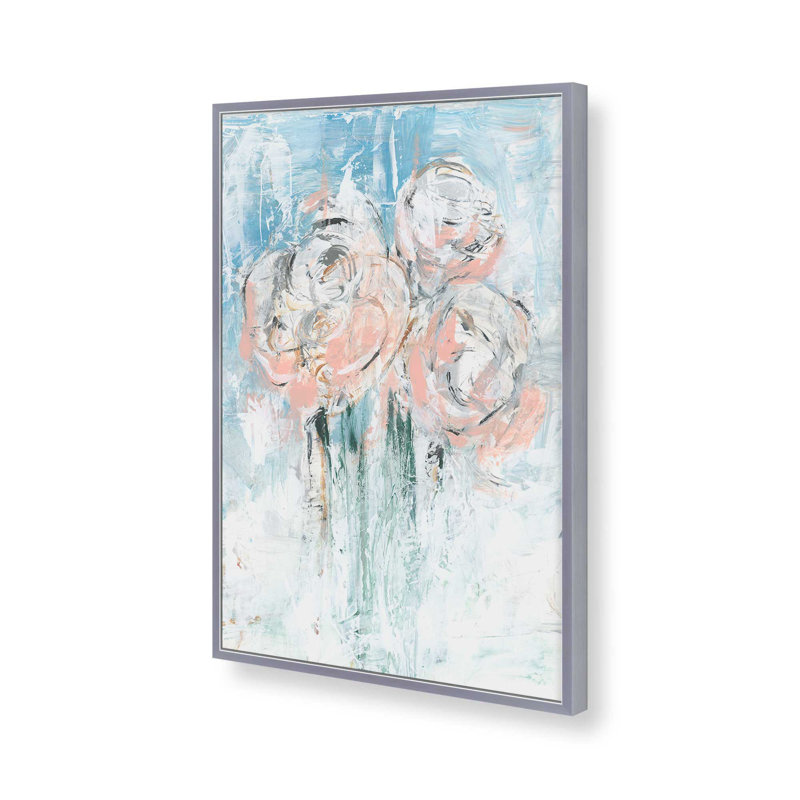 «Abstract Blush Bouquet II» par Ethan Harper, reproduction d'art sur toile, H 16 po x l 12 po, Argent argent