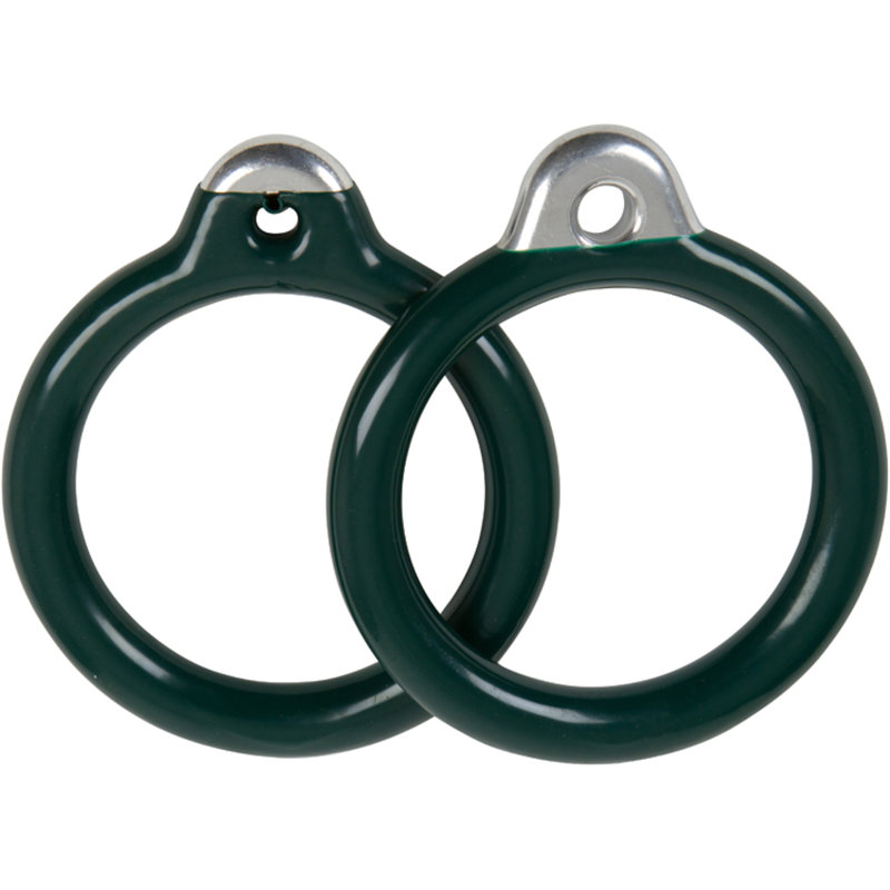 Commercial Coated Round Trapeze Rings, Green