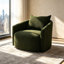 Fauteuil pivotant surdimensionné en boucle, fauteuil rembourré texturé pour grand salon ou chambre à coucher-637763629