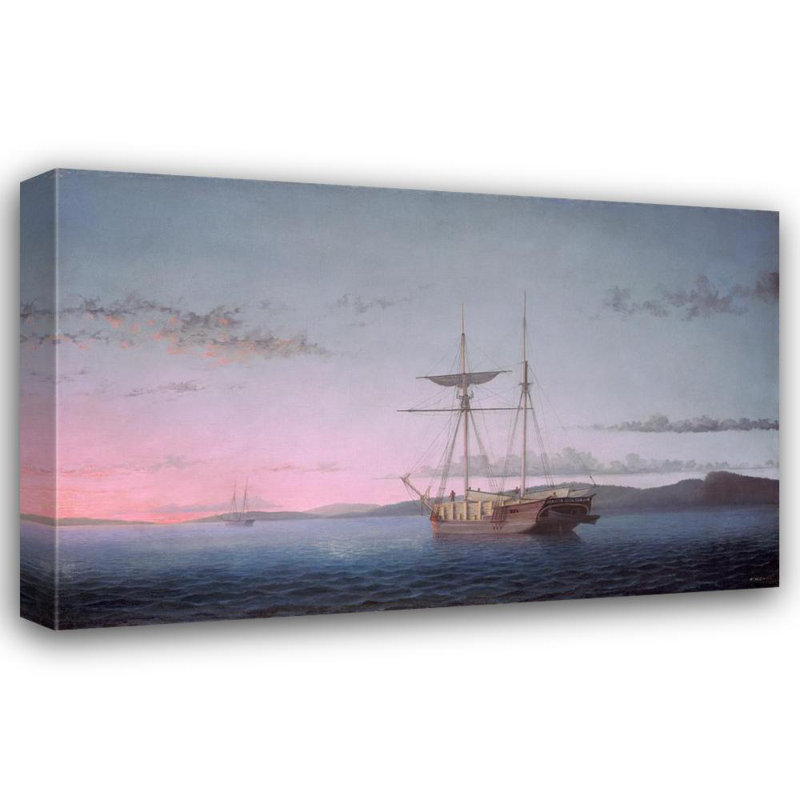 «Lumber Schooners at Evening on Penobscot Bay» par Fitz Henry Lane - Art mural sur toile tendue avec châssis