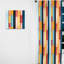 Vibrant Serenity - Motif de lignes bleues et roses - Rideau obscurcissant rayé - 1 panneau-107594445
