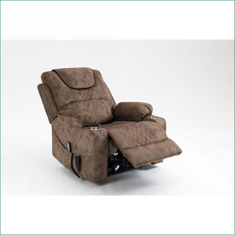 Recliners Oversized Lift Chair with 180-Degree Flat Lay, Dual OKIN Silent Motors, Velvet Upholstery | Walnut Brown