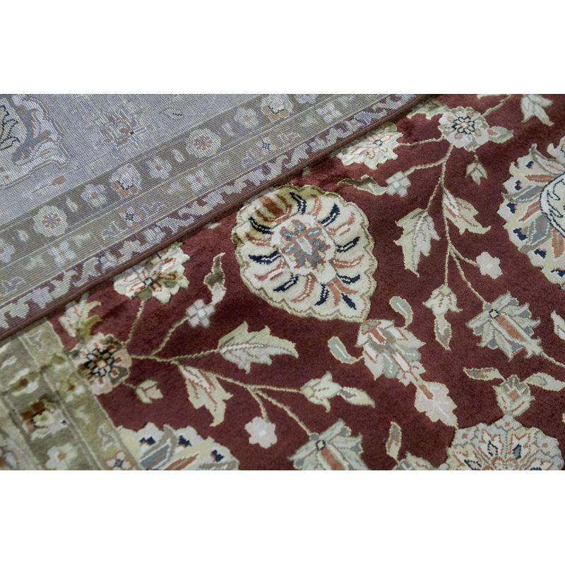 Tapis rouille et ivoire de haute qualité noué à la main
