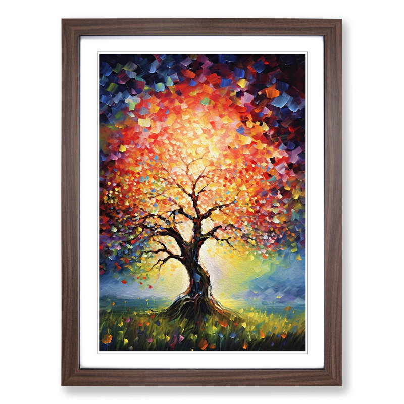 Single Picture Frame Print on Wood, Walnut Framed, 46cm H x 34cm W
