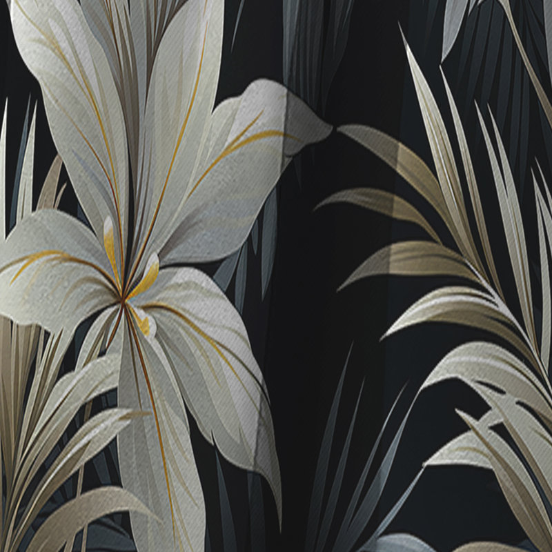 Motif tropical mirage monochrome - Rideau floral - Rideau occultant floral - 1 panneau, L 52 po x L 95 po
