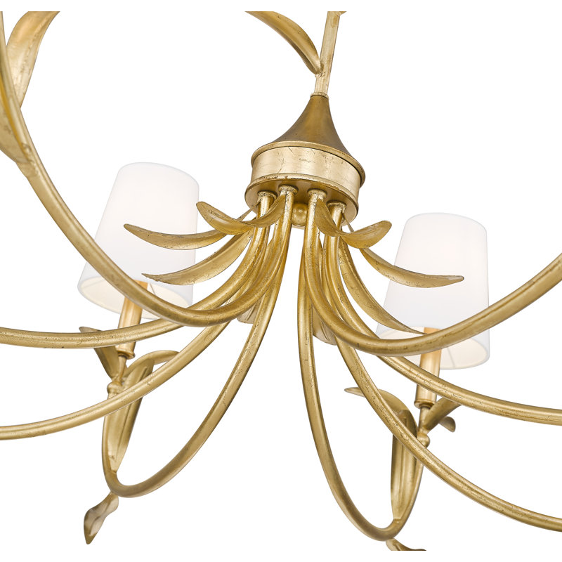 Lustre 8 lumières feuille d'or Parra, Feuille d’or