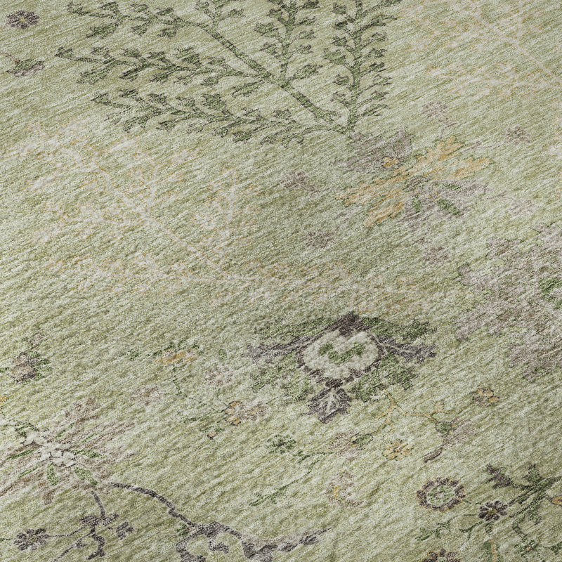 Tapis floral Gurubaksh AMF1156 lavable à la machine de qualité supérieure, Rectangle 5 pi x 7 pi 6 po