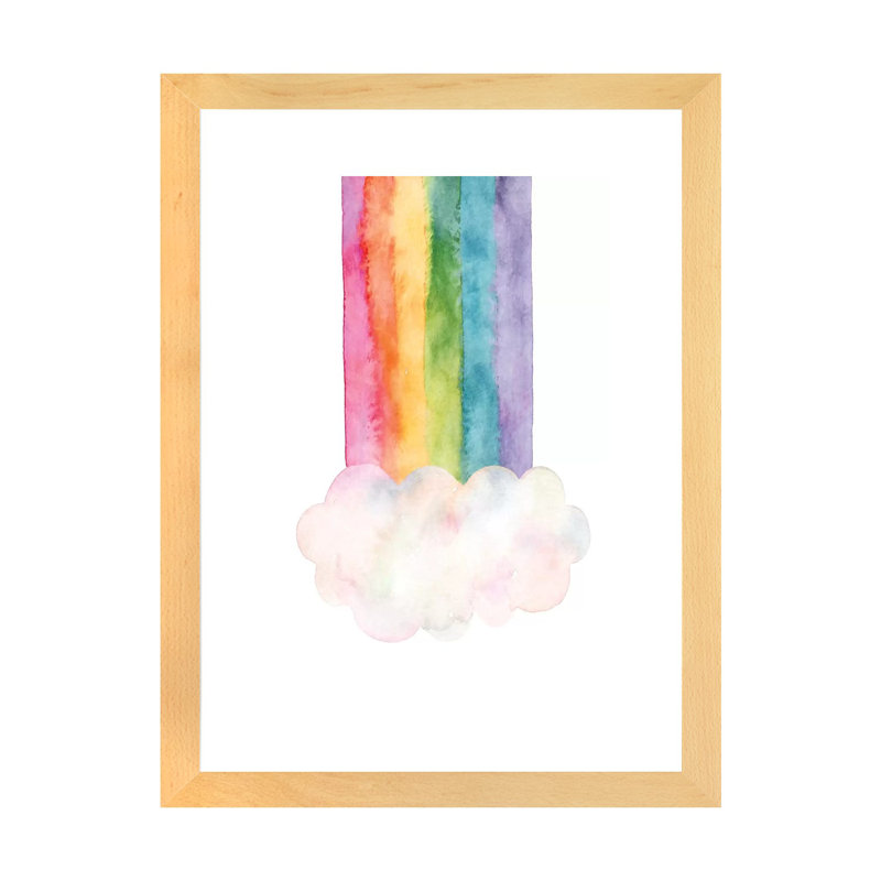 «Rainbow» par Stephanie Corfee - reproduction d'art, Blanc, Papier avec cadre beige, H 24 po x l 16 po x P 1 po