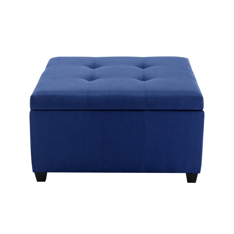 Agilbert Fabric Upholstered Storage Ottoman, Blue