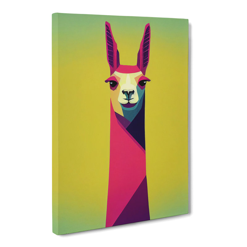 Llama Minimalism Vol.2 - Wrapped Canvas, 50cm H x 35cm W x 3cm D
