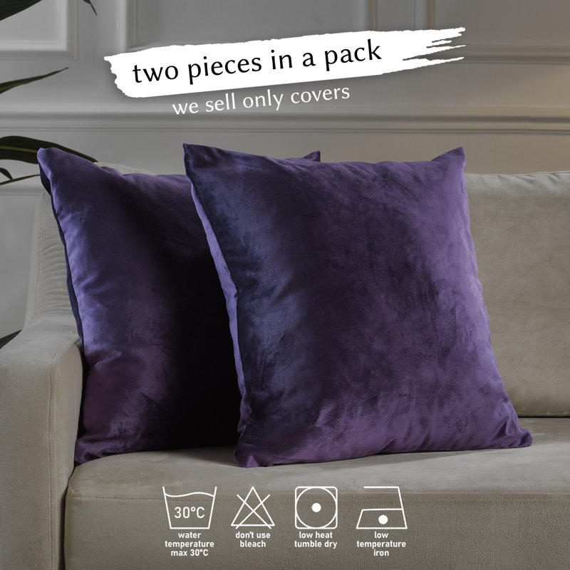 Matte Velvet Pillow Cover, 22" x 22", 49 Rebecca Purple