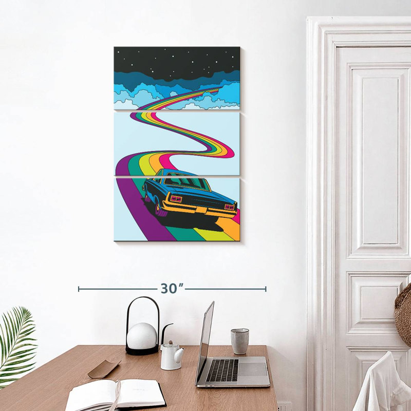 Voiture Rainbow Road, H 32 po x l 20 po