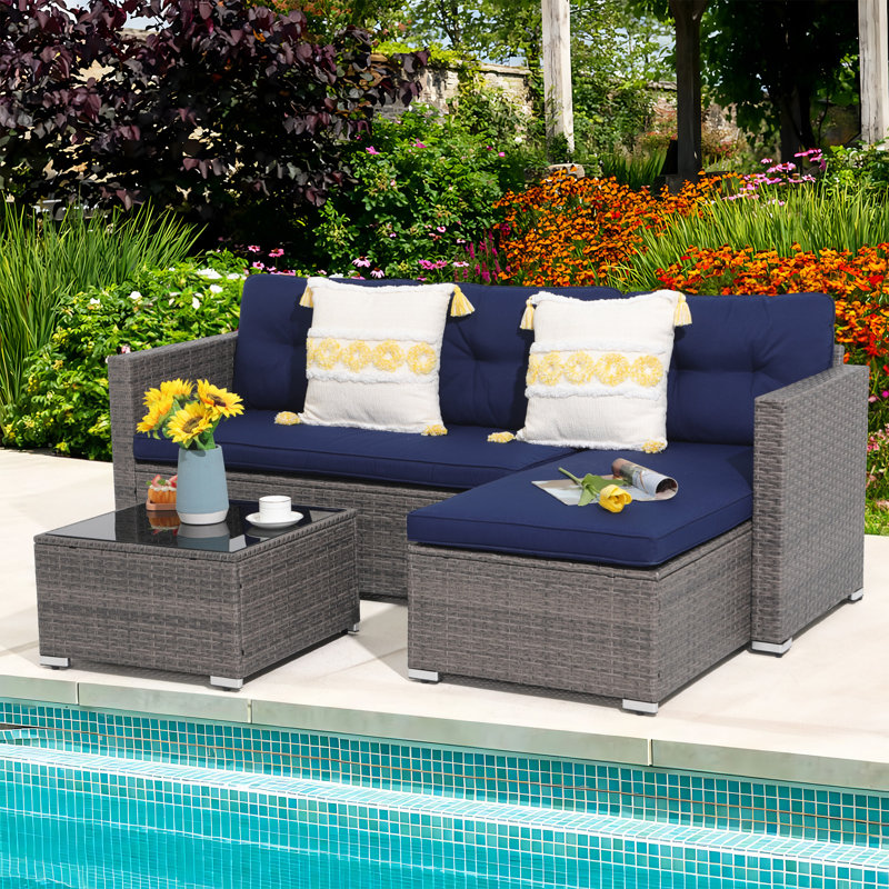 Wicker Patio Patio Sets Wayfair Outdoor Sectional Wayfair Piece