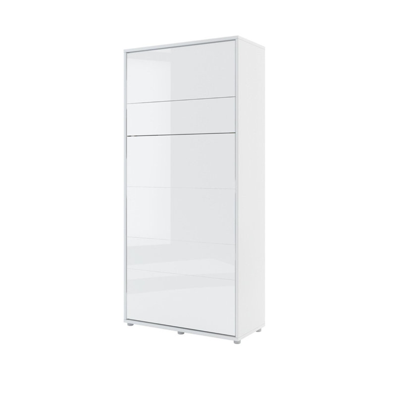 Ey Storage Bed, White Gloss, European Single (90 x 200cm)