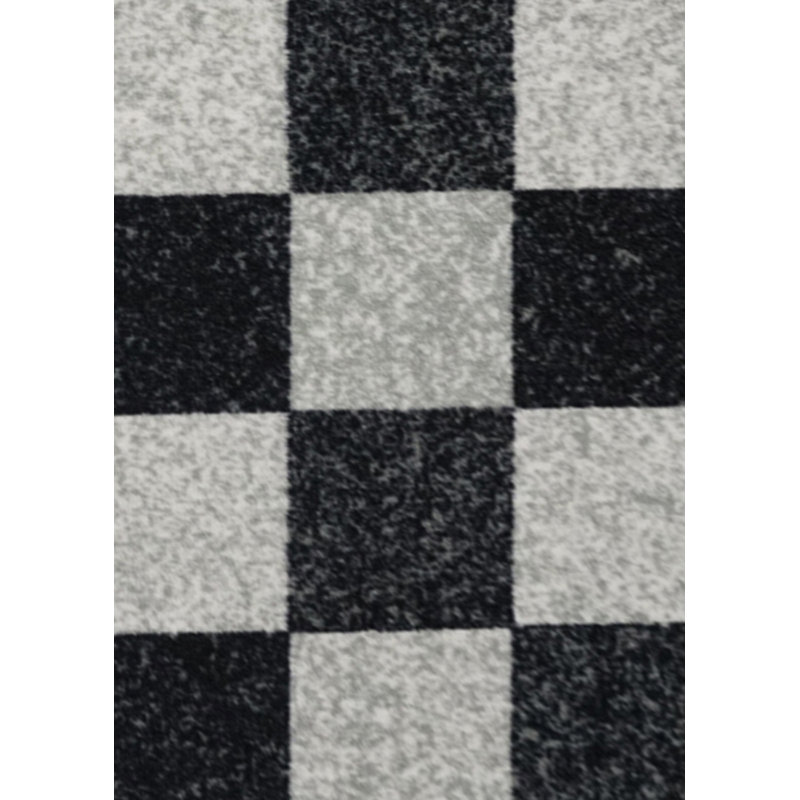 Mistie Non-Slip Geometric Indoor Doormat, Black/White, Rectangle 57 x 90cm
