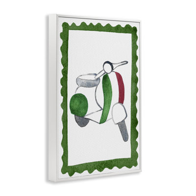 Italian Motor Scooter Framed Giclee, design by Camila Juncos