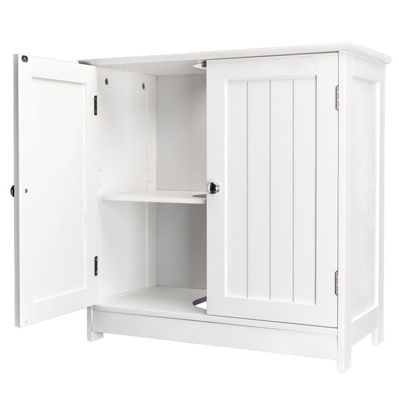 Armoire de salle de bain - Armoire de rangement à double porte, quincaillerie anti-basculement, idéale pour le rangement des articles de toilette (sans lavabo inclus)