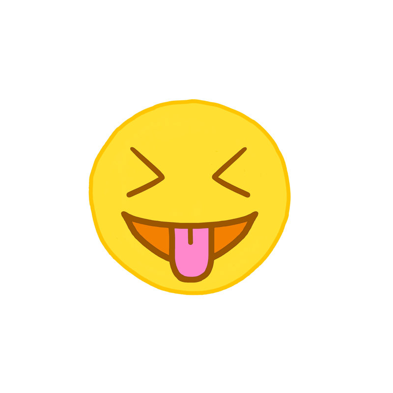 Stick Out Your Tongue Emoji - Wrapped Canvas Print, 122cm H x 122cm W x 3.8cm D