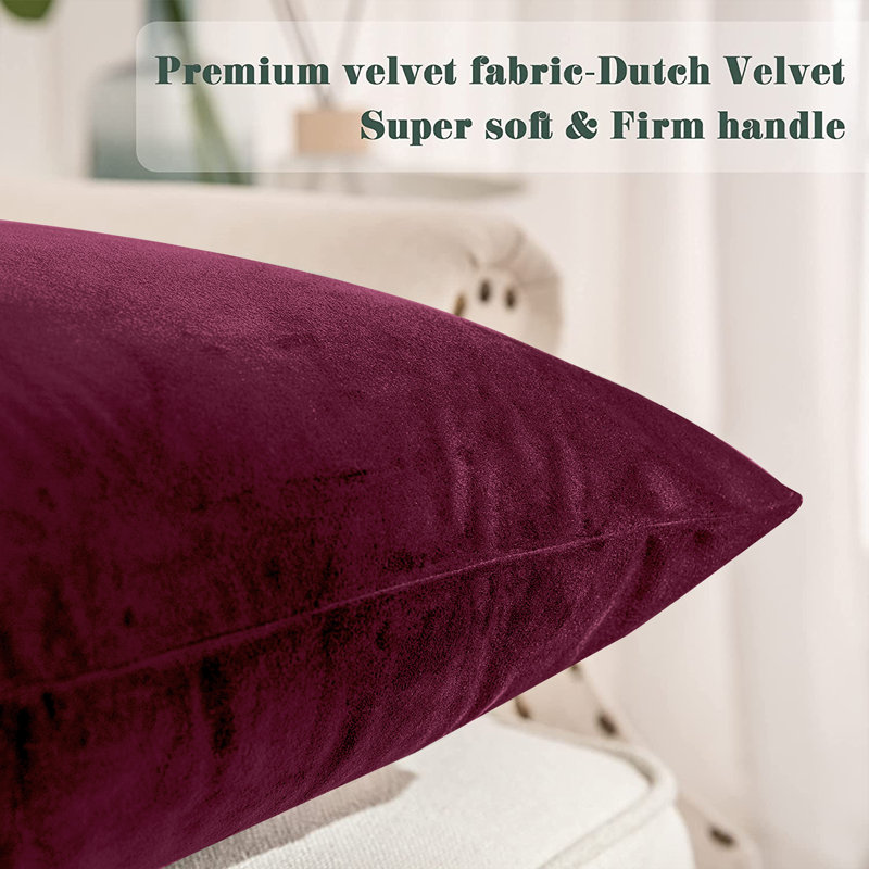Velvet Scatter Cushion Cover, Burgundy