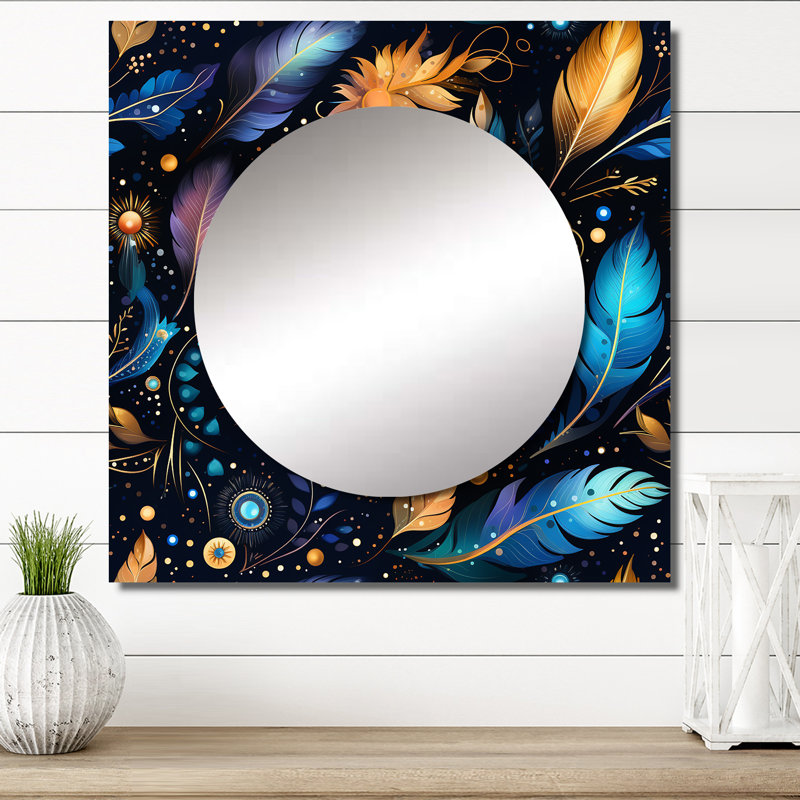 Cosmic Nomad Boho Pattern III Mirror, 29" x 29"