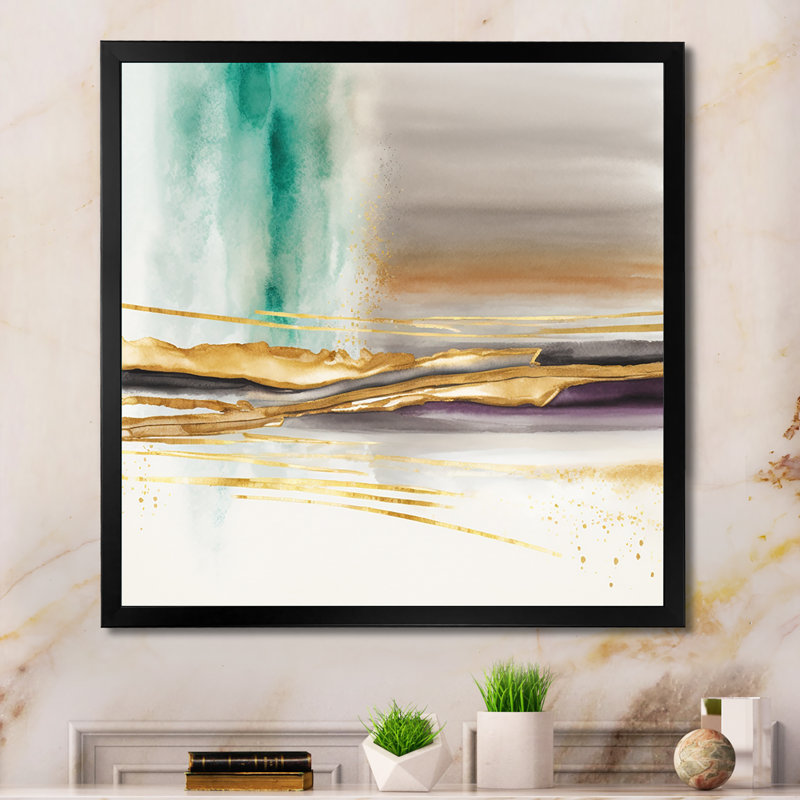 Golden Morning Glory IV - reproduction sur toile, H 16 po x l 16 po x P 1 po, Toile avec cadre photo noir
