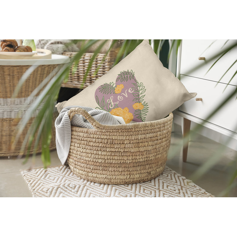 Coussin décoratif floral intérieur / extérieur en polyester, H 14 po x l 20 po, Rectangle