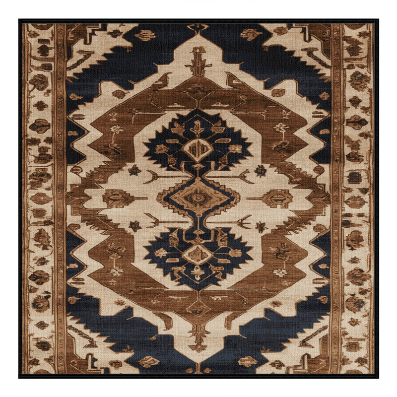 Tapis brun lavable à la machine, Carré 3 pi