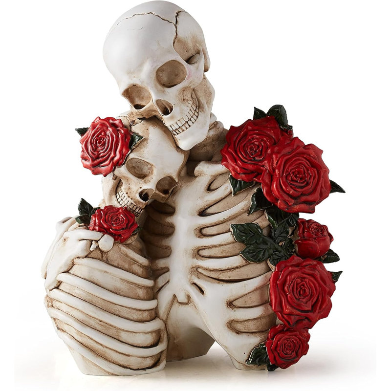 Figurines gothiques de couple de squelettes