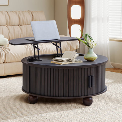Table basse ronde avec plateau relevable, table basse à plateau relevable 33,46 po