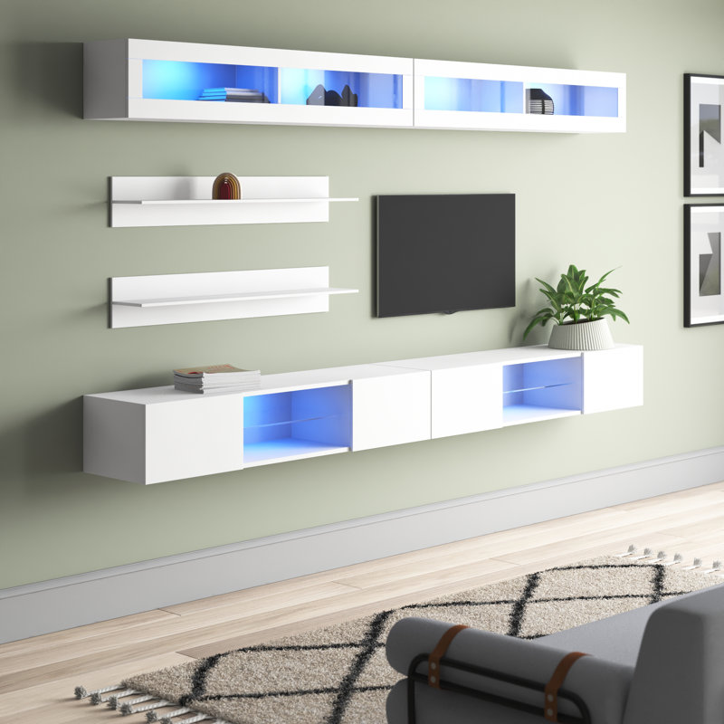 Meuble audio-vidéo flottant Fly 126 "I 33TV, Blanc