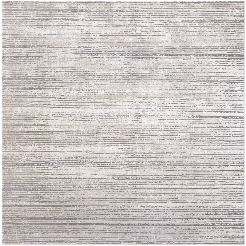 Tapis gris élégant Bridgeton, Carré 7 pi 10 po