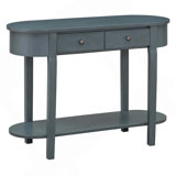 Elegant Retro Console Table With Curved Design & Smooth Glaze