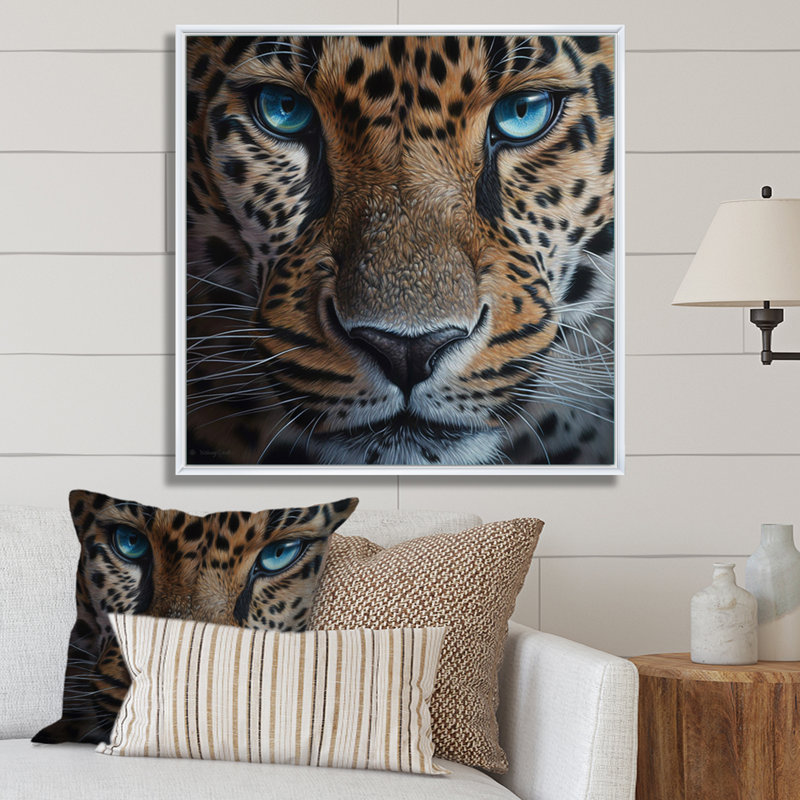 Jaguar's Gaze II sur impression sur toile, Cadre flottant blanc, H 24 po x l 24 po