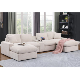 Canapé modulaire Bonaira avec console porte-gobelet