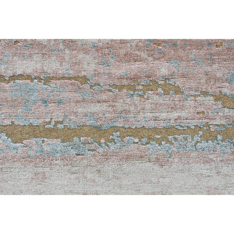 High-Quality Hand-Knotted Silver And Natural Area Rug