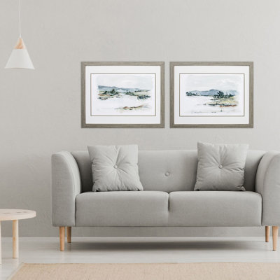Étude sur le lac Overcast-ensemble de 2 reproductions d’art encadrées sur verre