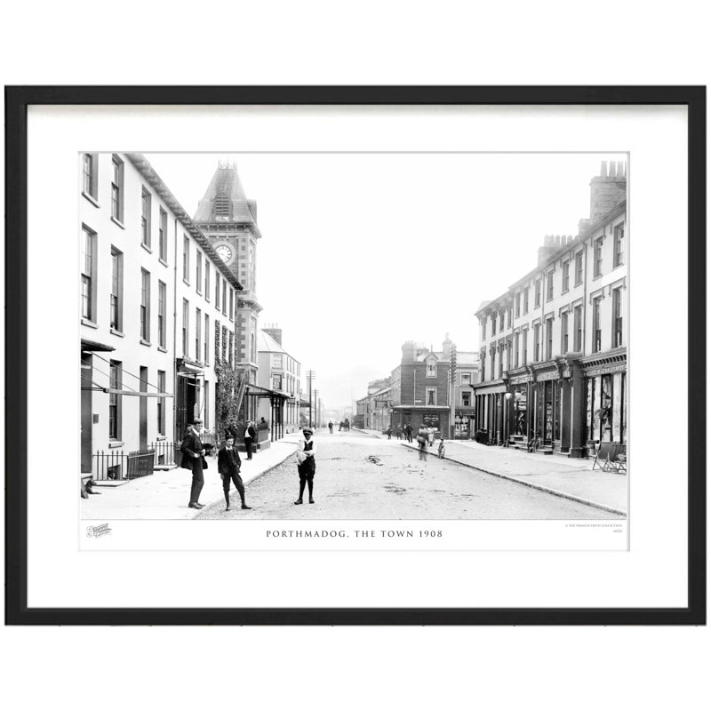 Porthmadog, The Town 1908 by Francis Frith - Single Picture Frame Print, 60cm H x 80cm W x 2.3cm D