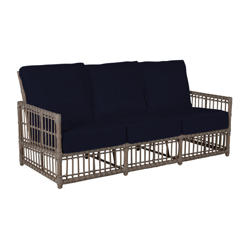 Newport Woven Sofa - Onyx, Linen Navy, No Welt, Onyx
