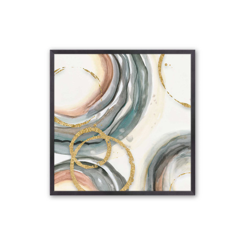 Golden Echoes v1, impression roulée, H 12 po x l 12 po x P 1,25 po, Cadre photo en zinc patiné